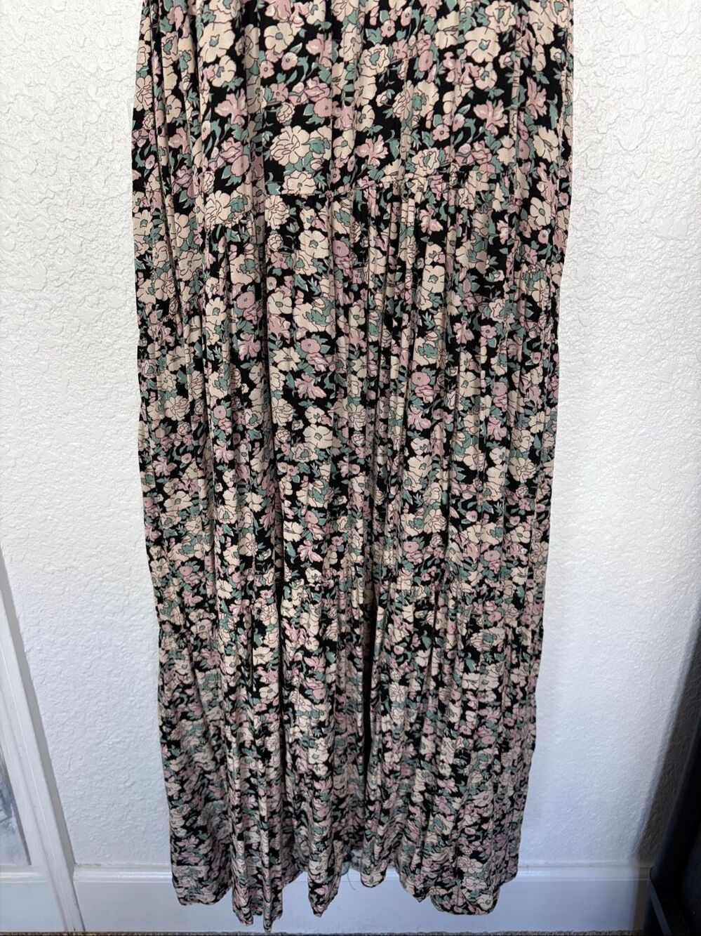 Natural Life Madi Slip Maxi Dress in Black, Green Ditzy Floral Print Size M - Picture 9 of 12
